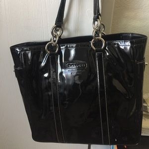 Coach patent leather tote
